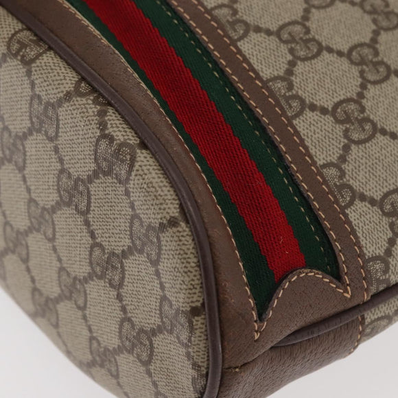 GUCCI GG Supreme Web Sherry Line Bag PVC Beige Gold 41 02 085 Auth ep14491