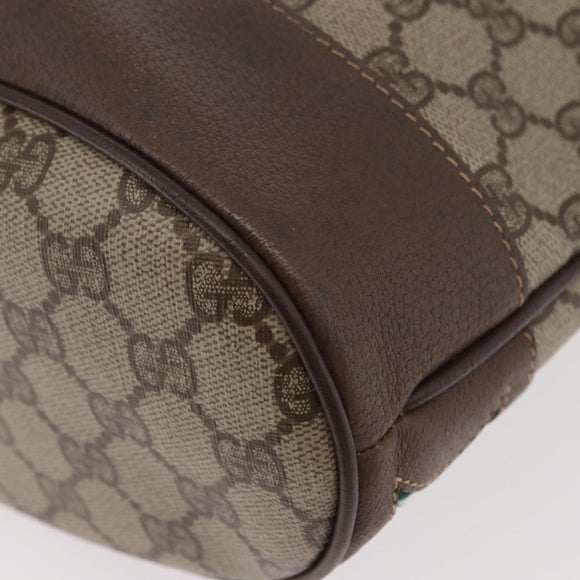 GUCCI GG Supreme Web Sherry Line Bag PVC Beige Gold 41 02 085 Auth ep14491