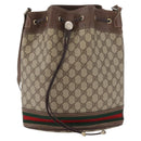 GUCCI GG Supreme Web Sherry Line Bag PVC Beige Gold 41 02 085 Auth ep14491-2