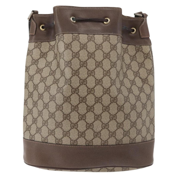 GUCCI GG Supreme Web Sherry Line Bag PVC Beige Gold 41 02 085 Auth ep14491