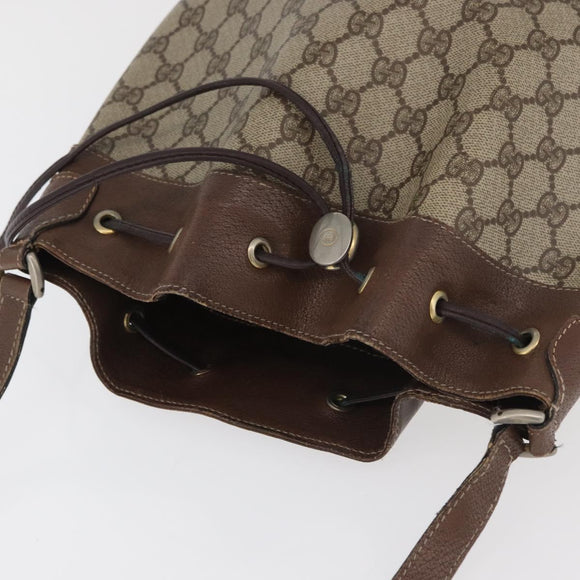 GUCCI GG Supreme Web Sherry Line Bag PVC Beige Gold 41 02 085 Auth ep14491