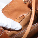 CELINE Macadam Canvas Shoulder Bag PVC Leather Brown Gold Auth ep14494-20