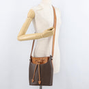 CELINE Macadam Canvas Shoulder Bag PVC Leather Brown Gold Auth ep14494-22
