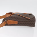 CELINE Macadam Canvas Shoulder Bag PVC Leather Brown Gold Auth ep14494-5
