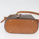 CELINE Macadam Canvas Shoulder Bag PVC Leather Brown Gold Auth ep14494-9