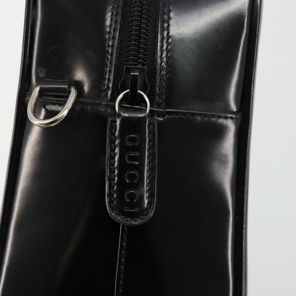 GUCCI Soho Hand Bag Patent Leather Black Silver 000 1274 0505 Auth ep14495