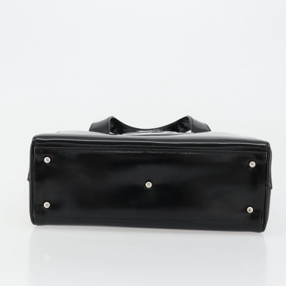 GUCCI Soho Hand Bag Patent Leather Black Silver 000 1274 0505 Auth ep14495