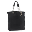 Christian Dior Hand Bag Leather Black Silver Auth ep14496-1
