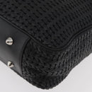 Christian Dior Hand Bag Leather Black Silver Auth ep14496-11