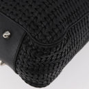 Christian Dior Hand Bag Leather Black Silver Auth ep14496-13