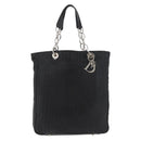 Christian Dior Hand Bag Leather Black Silver Auth ep14496-2