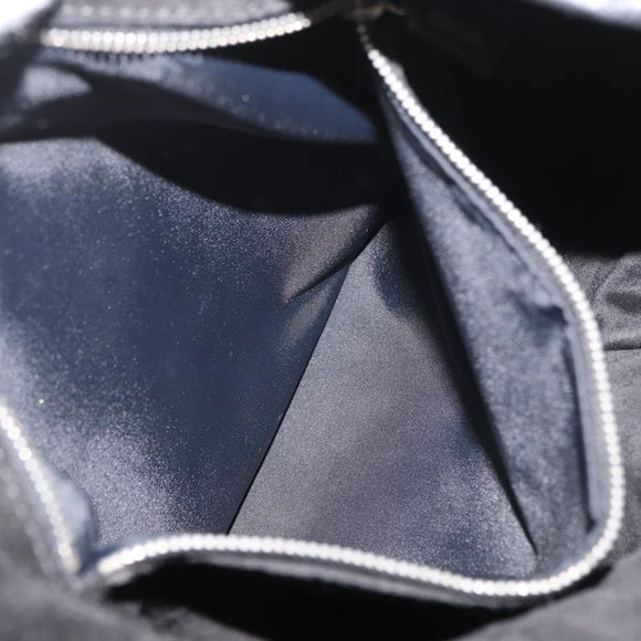 Christian Dior Hand Bag Leather Black Silver Auth ep14496