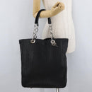 Christian Dior Hand Bag Leather Black Silver Auth ep14496-22