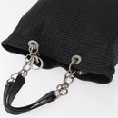 Christian Dior Hand Bag Leather Black Silver Auth ep14496-6