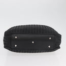 Christian Dior Hand Bag Leather Black Silver Auth ep14496-9