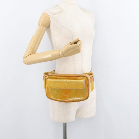 LOUIS VUITTON Monogram Vernis Fulton Waist bag Gris M91041 LV Auth ep14498