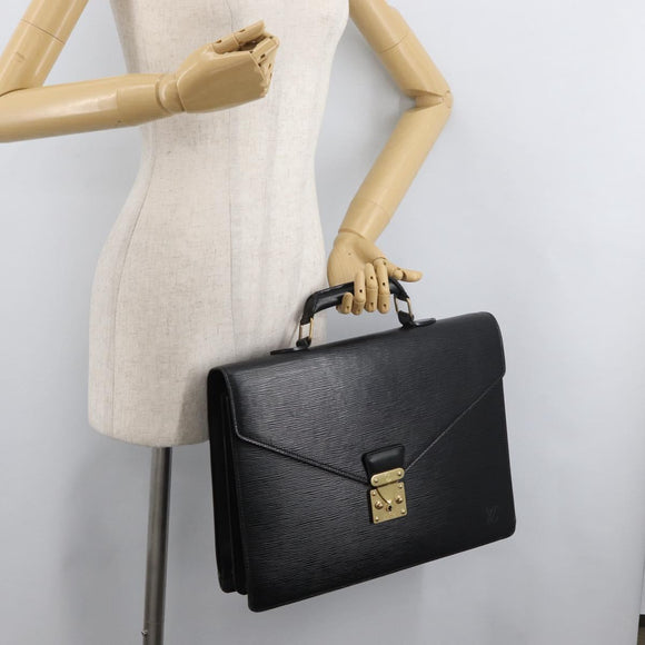 LOUIS VUITTON Epi Serviette Conseiller Business Bag Black M54422 LV Auth ep14499