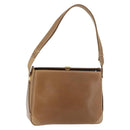 GUCCI Shoulder Bag Leather Brown Gold Auth ep14502-1