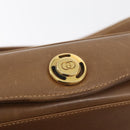 GUCCI Shoulder Bag Leather Brown Gold Auth ep14502-16