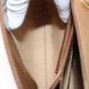 GUCCI Shoulder Bag Leather Brown Gold Auth ep14502-21