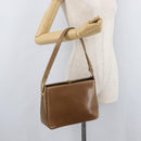 GUCCI Shoulder Bag Leather Brown Gold Auth ep14502-26
