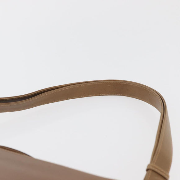 GUCCI Shoulder Bag Leather Brown Gold Auth ep14502