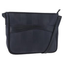 FENDI Pecan Canvas Shoulder Bag PVC Navy Gold Auth ep14503-1