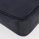 FENDI Pecan Canvas Shoulder Bag PVC Navy Gold Auth ep14503-12