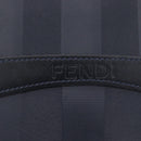 FENDI Pecan Canvas Shoulder Bag PVC Navy Gold Auth ep14503-14