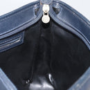 FENDI Pecan Canvas Shoulder Bag PVC Navy Gold Auth ep14503-18