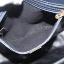 FENDI Pecan Canvas Shoulder Bag PVC Navy Gold Auth ep14503-21