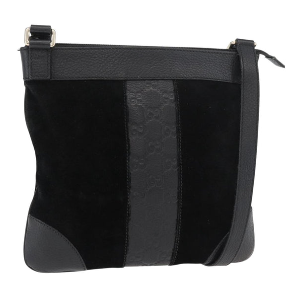 GUCCI GG Canvas Guccissima Bag Leather Suede Outlet Black 272396 Auth ep14504A
