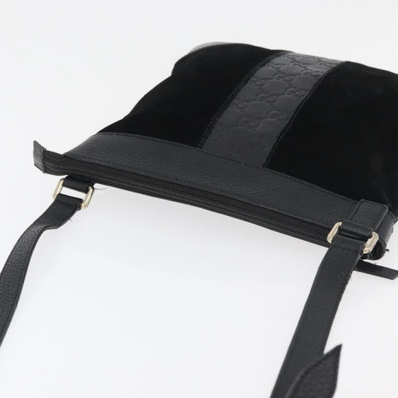 GUCCI GG Canvas Guccissima Bag Leather Suede Outlet Black 272396 Auth ep14504A