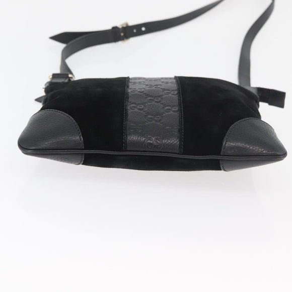 GUCCI GG Canvas Guccissima Bag Leather Suede Outlet Black 272396 Auth ep14504A