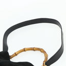 GUCCI Bamboo Shoulder Bag Suede 2way Black Gold 001 1014 1638 Auth ep14505-10