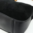 GUCCI Bamboo Shoulder Bag Suede 2way Black Gold 001 1014 1638 Auth ep14505-12