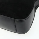 GUCCI Bamboo Shoulder Bag Suede 2way Black Gold 001 1014 1638 Auth ep14505-14