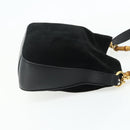 GUCCI Bamboo Shoulder Bag Suede 2way Black Gold 001 1014 1638 Auth ep14505-5