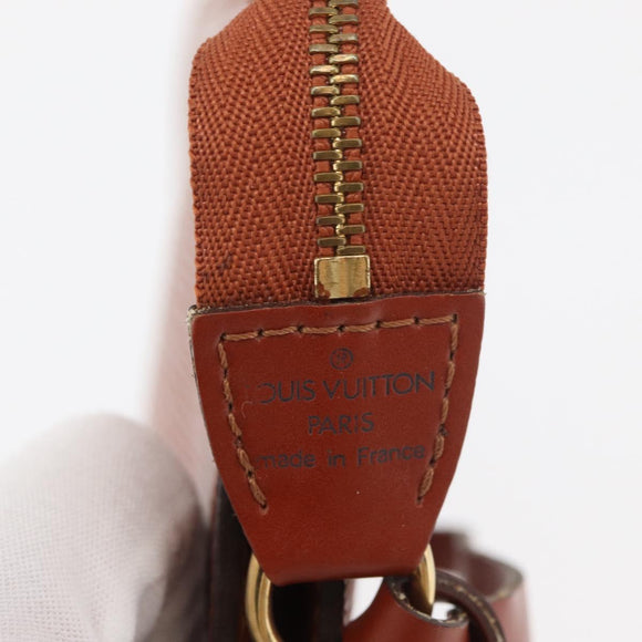 LOUIS VUITTON Epi Pochette Accessoires Beutel Braun M52953 LV Auth ep14506