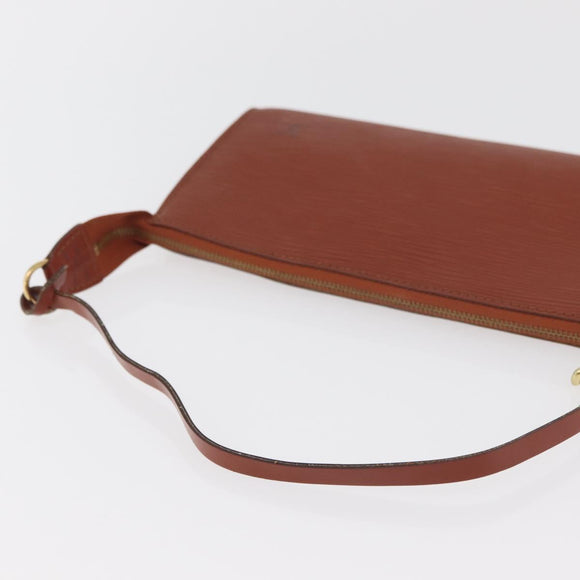 LOUIS VUITTON Epi Pochette Accessoires Beutel Braun M52953 LV Auth ep14506
