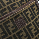 FENDI Zucca Canvas Shoulder Bag Brown Black Auth ep14508-14