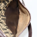 FENDI Zucca Canvas Shoulder Bag Brown Black Auth ep14508-22