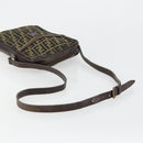 FENDI Zucca Canvas Shoulder Bag Brown Black Auth ep14508-7