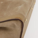 GUCCI Bamboo Hand Bag Suede Beige Gold 002.0260 Auth ep14510-11