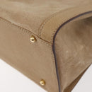 GUCCI Bamboo Hand Bag Suede Beige Gold 002.0260 Auth ep14510-12