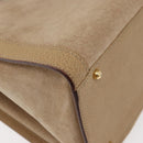 GUCCI Bamboo Hand Bag Suede Beige Gold 002.0260 Auth ep14510-13