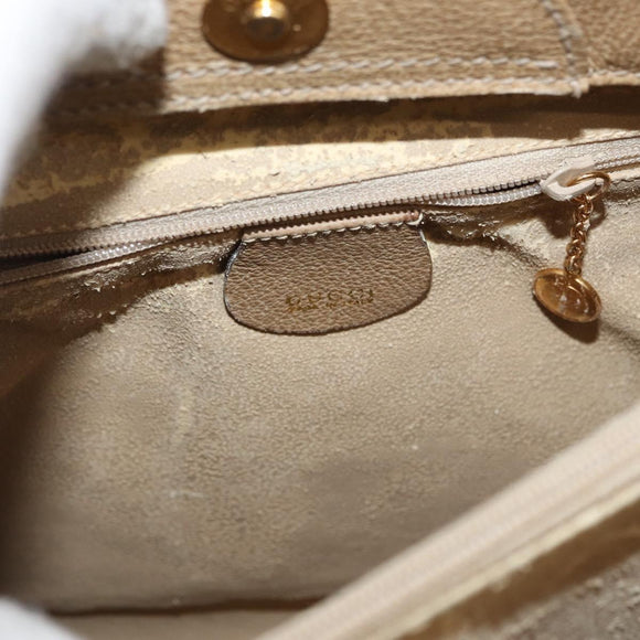 GUCCI Bamboo Hand Bag Suede Beige Gold 002.0260 Auth ep14510