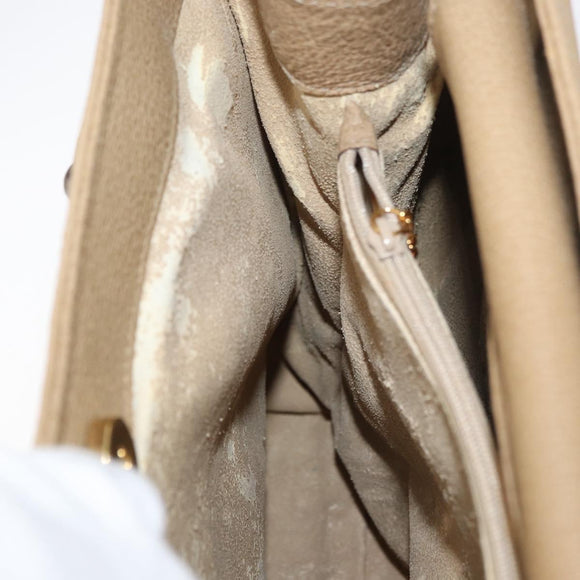 GUCCI Bamboo Hand Bag Suede Beige Gold 002.0260 Auth ep14510