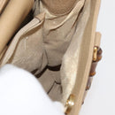 GUCCI Bamboo Hand Bag Suede Beige Gold 002.0260 Auth ep14510-21