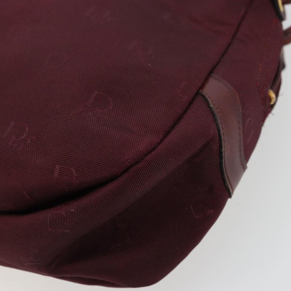 Christian Dior Shoulder Bag Nylon Bordeaux Gold Auth ep14511